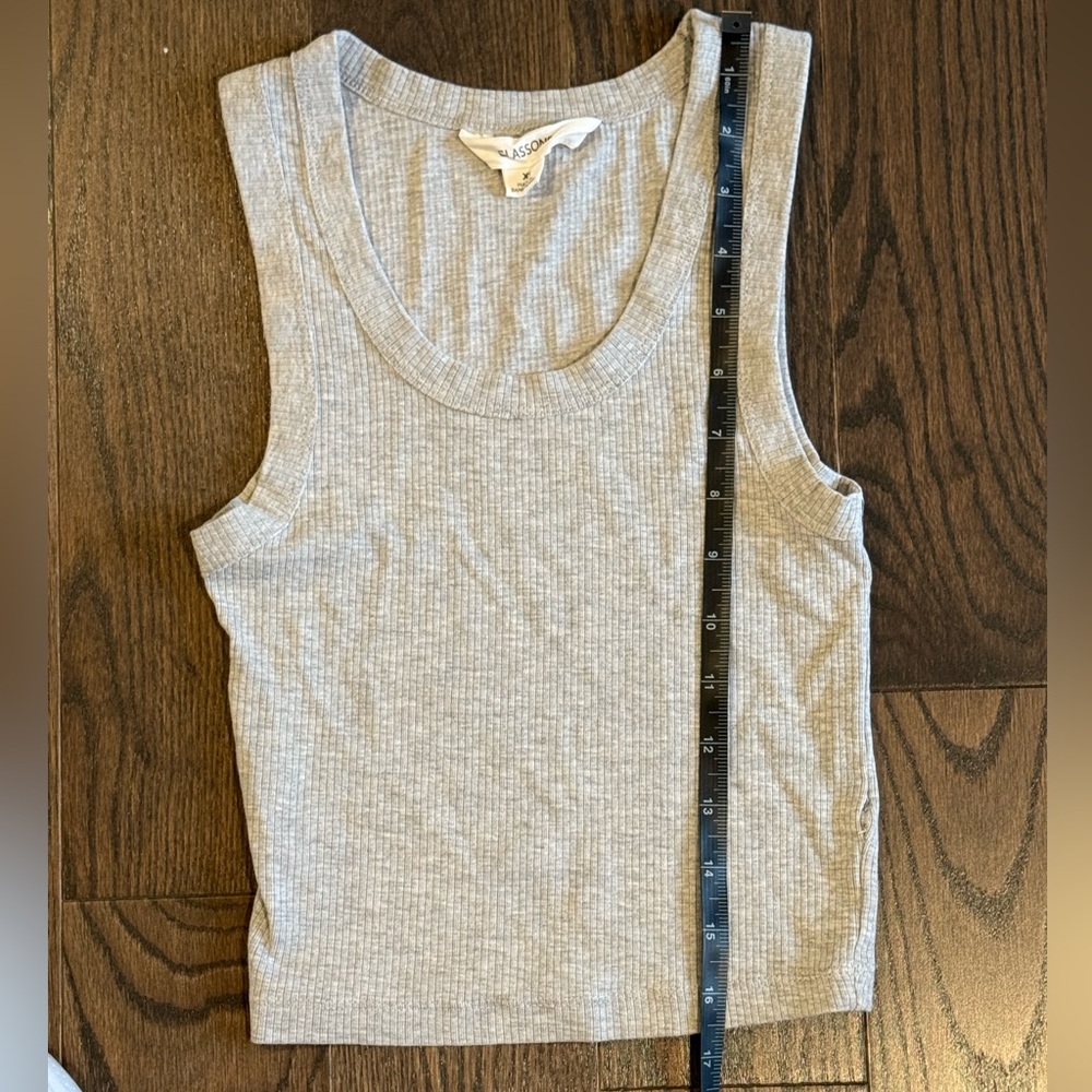 Glassons Light Gray Ribbed Cropped Tank